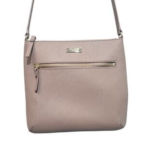 Kate Spade Laurel Way Rima Crossbody Taupe Leather GUC Gold Hardware